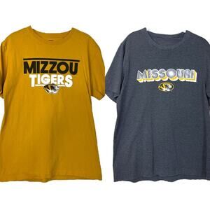 Missouri Mizzoi Tigers Men’s Bundle Graphic Tees Yellow Gray Size Medium